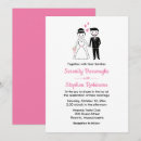 Search for bride and groom cartoon wedding invitations Illustration