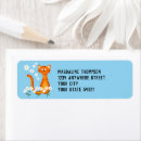 Search for orange cat return address labels Cartoon
