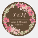 Search for pink and brown wedding stickers Flower