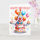 Search for clown birthday cards Celebration
