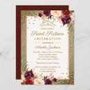 Search for burgundy and gold sweet 16 invitations Watercolor