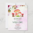 Search for mushroom birthday invitations Green