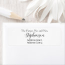 Search for black wedding return address labels Elegant script