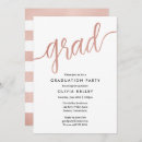 Search for rose gold foil graduation invitations Black and white