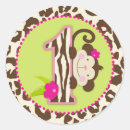 Search for monkey first birthday stickers Girl