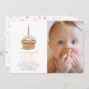 Search for cupcake 1st birthday invitations Baby girl