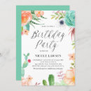 Search for succulents birthday invitations Bohemian