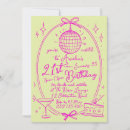 Search for disco 21st birthday invitations Neon