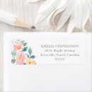 Search for pink and teal return address labels Pastel