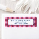 Search for red gingham return address labels Retro