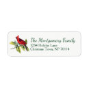 Search for red cardinal return address labels Watercolor