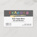 Search for knowledge business cards Teacher