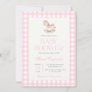 Search for horse baby girl shower invitations Gingham