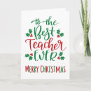 Search for teacher christmas cards Best teacher ever