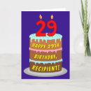 Search for 29th birthday cake cards invites 29 years old