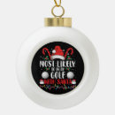 Search for funny golf christmas tree decorations Santa