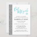 Search for blue bar bat mitzvah invitations Turquoise