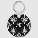 Search for white damask pattern key rings Black and white