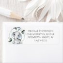 Search for grey elephant return address labels Watercolor