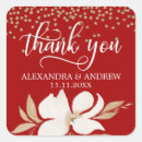 Search for gold floral thank you wedding stickers Red