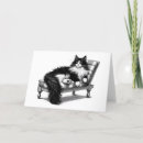 Search for funny cat thank you cards Black and white