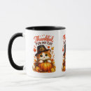Search for thanksgiving cat mugs Thankful