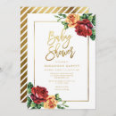 Search for red and gold baby shower invitations Roses