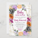 Search for purple and orange baby shower invitations Floral