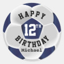 Search for happy birthday blue round stickers Soccer