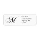 Search for monogram m return address labels Initial