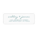 Search for teal wedding return address labels Modern typography