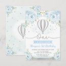 Search for blue hot air balloon birthday invitations Travel