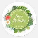 Search for tropical wedding stickers Love and thanks