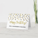 Search for teachers birthday cards Gold
