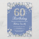 Search for elegant blue 60th birthday invitations Blue and silver