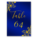 Search for royal blue and gold wedding table cards Modern