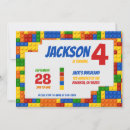 Search for building block invitations Colourful bricks building blocks