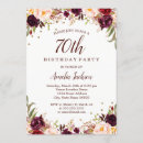 Search for red 70th birthday invitations Burgundy
