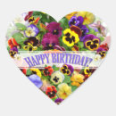 Search for birthday greeting stickers Pansy arrangement