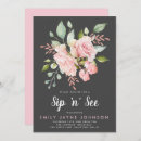 Search for sip and see baby girl shower invitations Greenery