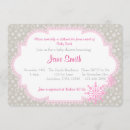 Search for pink grey baby shower invitations Snowflake