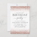 Search for rose gold and white birthday invitations Blush pink