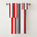 Search for grey and red bath towels Stripes