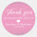 Search for pink confetti party stickers Thank you