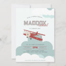 Search for vintage aeroplane birthday invitations Time flies