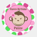 Search for monkey girl stickers Birthday
