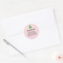 Search for pink and green address stickers Christmas tree