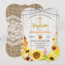 Search for sunflowers christening invitations Fall