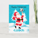 Search for soccer coach christmas cards Santa