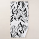 Search for black white leaves bath towels Boho